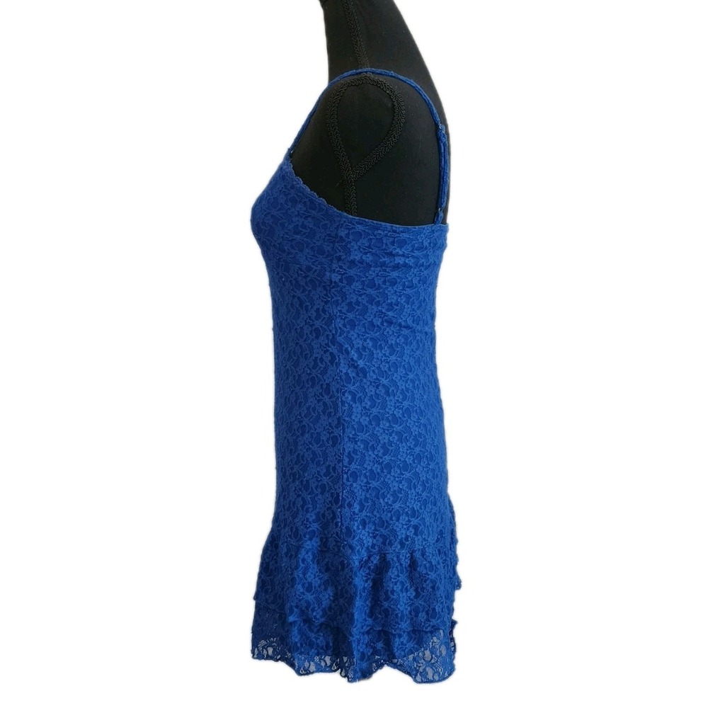 Y2K Aeropostale Lace Babydoll Mini Dress Blue Slip SZ S Vintage Lingerie Fairy - Picture 6 of 14